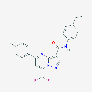 molecular formula C23H20F2N4O B453294 7-(difluoromethyl)-N-(4-ethylphenyl)-5-(4-methylphenyl)pyrazolo[1,5-a]pyrimidine-3-carboxamide 