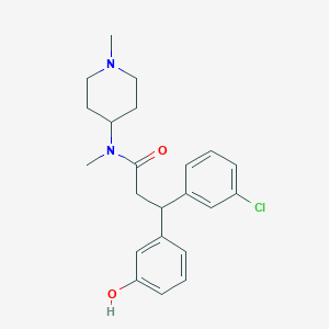 3-(3-chlorophenyl)-3-(3-hydroxyphenyl)-N-methyl-N-(1-methyl-4-piperidinyl)propanamide