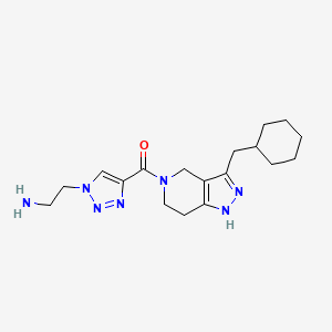 molecular formula C18H27N7O B4532980 [2-(4-{[3-(cyclohexylmethyl)-1,4,6,7-tetrahydro-5H-pyrazolo[4,3-c]pyridin-5-yl]carbonyl}-1H-1,2,3-triazol-1-yl)ethyl]amine trifluoroacetate 