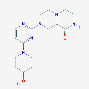 molecular formula C16H24N6O2 B4532982 8-[4-(4-hydroxypiperidin-1-yl)pyrimidin-2-yl]hexahydro-2H-pyrazino[1,2-a]pyrazin-1(6H)-one 