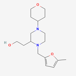 molecular formula C17H28N2O3 B4532994 2-[1-[(5-methyl-2-furyl)methyl]-4-(tetrahydro-2H-pyran-4-yl)-2-piperazinyl]ethanol 