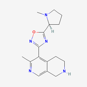 molecular formula C16H21N5O B4533009 6-methyl-5-{5-[(2S)-1-methyl-2-pyrrolidinyl]-1,2,4-oxadiazol-3-yl}-1,2,3,4-tetrahydro-2,7-naphthyridine bis(trifluoroacetate) 