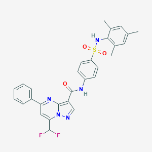 molecular formula C29H25F2N5O3S B453301 7-(difluoromethyl)-N-{4-[(mesitylamino)sulfonyl]phenyl}-5-phenylpyrazolo[1,5-a]pyrimidine-3-carboxamide 