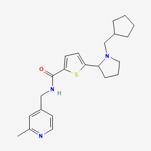 5-[1-(cyclopentylmethyl)-2-pyrrolidinyl]-N-[(2-methyl-4-pyridinyl)methyl]-2-thiophenecarboxamide