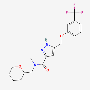 N-methyl-N-(tetrahydro-2H-pyran-2-ylmethyl)-5-{[3-(trifluoromethyl)phenoxy]methyl}-1H-pyrazole-3-carboxamide