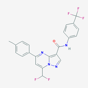 molecular formula C22H15F5N4O B453304 7-(difluoromethyl)-5-(4-methylphenyl)-N-[4-(trifluoromethyl)phenyl]pyrazolo[1,5-a]pyrimidine-3-carboxamide 