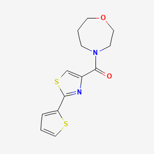 molecular formula C13H14N2O2S2 B4533041 4-{[2-(2-thienyl)-1,3-thiazol-4-yl]carbonyl}-1,4-oxazepane 