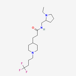 molecular formula C19H34F3N3O B4533048 N-[(1-ethyl-2-pyrrolidinyl)methyl]-3-[1-(4,4,4-trifluorobutyl)-4-piperidinyl]propanamide 