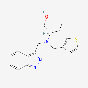 molecular formula C18H23N3OS B4533058 2-[[(2-methyl-2H-indazol-3-yl)methyl](3-thienylmethyl)amino]butan-1-ol 