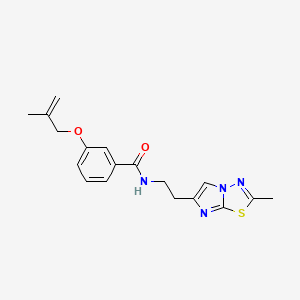 molecular formula C18H20N4O2S B4533066 N-[2-(2-methylimidazo[2,1-b][1,3,4]thiadiazol-6-yl)ethyl]-3-[(2-methylprop-2-en-1-yl)oxy]benzamide 