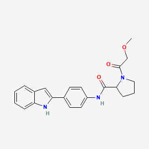 molecular formula C22H23N3O3 B4533079 N-[4-(1H-indol-2-yl)phenyl]-1-(methoxyacetyl)prolinamide 