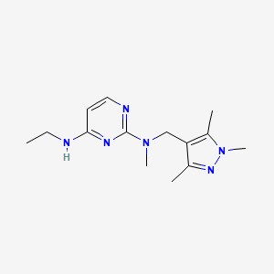 molecular formula C14H22N6 B4533091 N~4~-ethyl-N~2~-methyl-N~2~-[(1,3,5-trimethyl-1H-pyrazol-4-yl)methyl]pyrimidine-2,4-diamine 