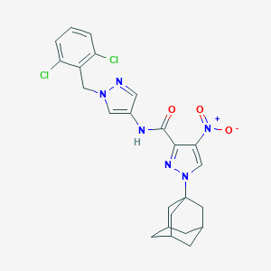 molecular formula C24H24Cl2N6O3 B453312 1-(1-adamantyl)-N-[1-(2,6-dichlorobenzyl)-1H-pyrazol-4-yl]-4-nitro-1H-pyrazole-3-carboxamide 