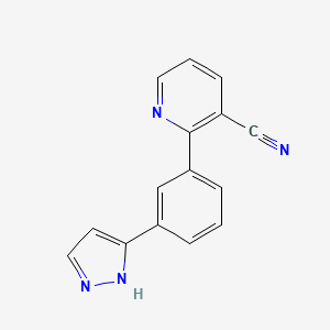 molecular formula C15H10N4 B4533128 2-[3-(1H-pyrazol-3-yl)phenyl]nicotinonitrile 