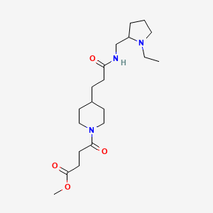 molecular formula C20H35N3O4 B4533140 methyl 4-[4-(3-{[(1-ethyl-2-pyrrolidinyl)methyl]amino}-3-oxopropyl)-1-piperidinyl]-4-oxobutanoate 