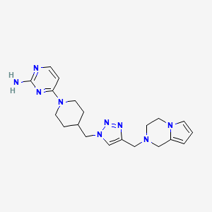 molecular formula C20H27N9 B4533160 4-(4-{[4-(3,4-dihydropyrrolo[1,2-a]pyrazin-2(1H)-ylmethyl)-1H-1,2,3-triazol-1-yl]methyl}-1-piperidinyl)-2-pyrimidinamine bis(trifluoroacetate) 