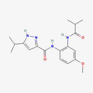molecular formula C18H24N4O3 B4533161 N-[2-(isobutyrylamino)-4-methoxyphenyl]-3-isopropyl-1H-pyrazole-5-carboxamide 