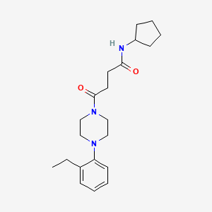 molecular formula C21H31N3O2 B4533164 N-cyclopentyl-4-[4-(2-ethylphenyl)piperazin-1-yl]-4-oxobutanamide 