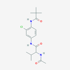 molecular formula C18H26ClN3O3 B4533168 2-(acetylamino)-N-{3-chloro-4-[(2,2-dimethylpropanoyl)amino]phenyl}-3-methylbutanamide 