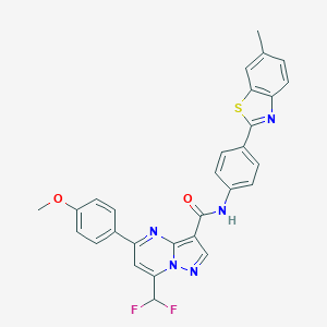 7-(difluoromethyl)-5-(4-methoxyphenyl)-N-[4-(6-methyl-1,3-benzothiazol-2-yl)phenyl]pyrazolo[1,5-a]pyrimidine-3-carboxamide