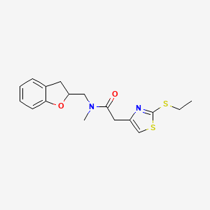 molecular formula C17H20N2O2S2 B4533226 N-(2,3-dihydro-1-benzofuran-2-ylmethyl)-2-[2-(ethylthio)-1,3-thiazol-4-yl]-N-methylacetamide 
