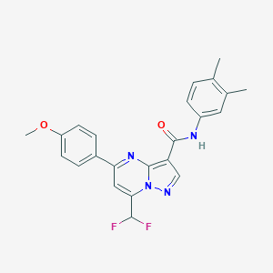 molecular formula C23H20F2N4O2 B453325 7-(difluoromethyl)-N-(3,4-dimethylphenyl)-5-(4-methoxyphenyl)pyrazolo[1,5-a]pyrimidine-3-carboxamide 