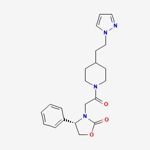(4S)-3-(2-oxo-2-{4-[2-(1H-pyrazol-1-yl)ethyl]-1-piperidinyl}ethyl)-4-phenyl-1,3-oxazolidin-2-one