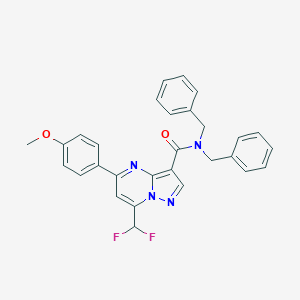 molecular formula C29H24F2N4O2 B453326 N,N-dibenzyl-7-(difluoromethyl)-5-(4-methoxyphenyl)pyrazolo[1,5-a]pyrimidine-3-carboxamide 