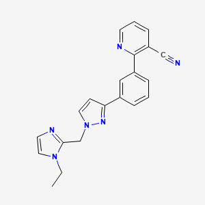 2-(3-{1-[(1-ethyl-1H-imidazol-2-yl)methyl]-1H-pyrazol-3-yl}phenyl)nicotinonitrile