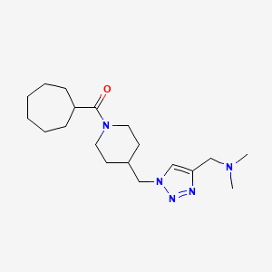 molecular formula C19H33N5O B4533265 [(1-{[1-(cycloheptylcarbonyl)-4-piperidinyl]methyl}-1H-1,2,3-triazol-4-yl)methyl]dimethylamine trifluoroacetate 