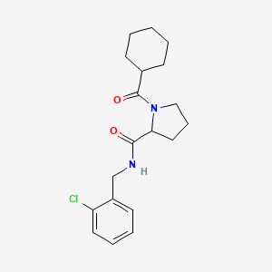molecular formula C19H25ClN2O2 B4533273 N-(2-chlorobenzyl)-1-(cyclohexylcarbonyl)pyrrolidine-2-carboxamide 