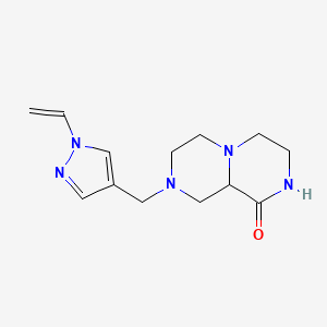molecular formula C13H19N5O B4533291 8-[(1-vinyl-1H-pyrazol-4-yl)methyl]hexahydro-2H-pyrazino[1,2-a]pyrazin-1(6H)-one 