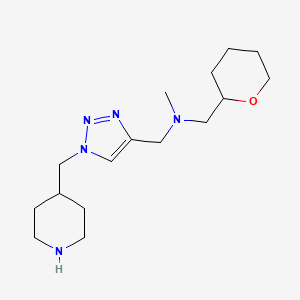 molecular formula C16H29N5O B4533295 N-methyl-1-[1-(piperidin-4-ylmethyl)-1H-1,2,3-triazol-4-yl]-N-(tetrahydro-2H-pyran-2-ylmethyl)methanamine 