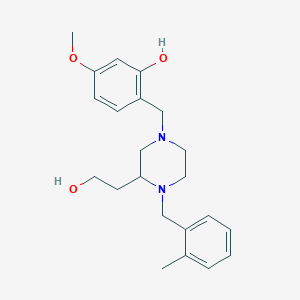 molecular formula C22H30N2O3 B4533308 2-{[3-(2-hydroxyethyl)-4-(2-methylbenzyl)-1-piperazinyl]methyl}-5-methoxyphenol 