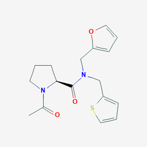 molecular formula C17H20N2O3S B4533320 1-acetyl-N-(2-furylmethyl)-N-(2-thienylmethyl)-L-prolinamide 