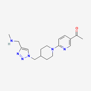 molecular formula C17H24N6O B4533332 1-{6-[4-({4-[(methylamino)methyl]-1H-1,2,3-triazol-1-yl}methyl)-1-piperidinyl]-3-pyridinyl}ethanone bis(trifluoroacetate) 