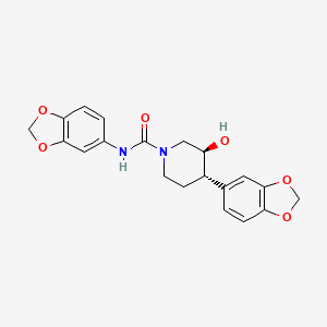 (3S*,4S*)-N,4-bis(1,3-benzodioxol-5-yl)-3-hydroxypiperidine-1-carboxamide
