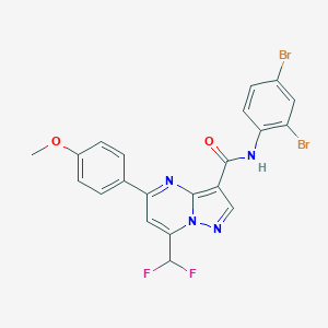 N-(2,4-dibromophenyl)-7-(difluoromethyl)-5-(4-methoxyphenyl)pyrazolo[1,5-a]pyrimidine-3-carboxamide