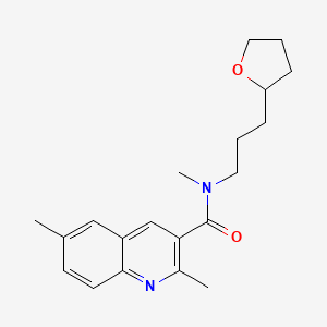 molecular formula C20H26N2O2 B4533361 N,2,6-trimethyl-N-[3-(tetrahydrofuran-2-yl)propyl]quinoline-3-carboxamide 