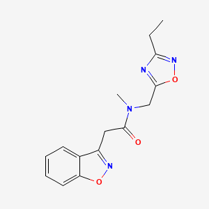 molecular formula C15H16N4O3 B4533378 2-(1,2-benzisoxazol-3-yl)-N-[(3-ethyl-1,2,4-oxadiazol-5-yl)methyl]-N-methylacetamide 