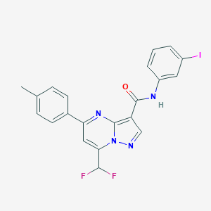 molecular formula C21H15F2IN4O B453341 7-(difluoromethyl)-N-(3-iodophenyl)-5-(4-methylphenyl)pyrazolo[1,5-a]pyrimidine-3-carboxamide 