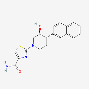 molecular formula C19H19N3O2S B4533427 2-[(3S*,4S*)-3-hydroxy-4-(2-naphthyl)piperidin-1-yl]-1,3-thiazole-4-carboxamide 