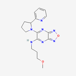 molecular formula C17H21N7O2 B4533428 N-(3-methoxypropyl)-6-[2-(2-pyridinyl)-1-pyrrolidinyl][1,2,5]oxadiazolo[3,4-b]pyrazin-5-amine 
