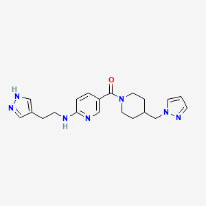 molecular formula C20H25N7O B4533440 N-[2-(1H-pyrazol-4-yl)ethyl]-5-{[4-(1H-pyrazol-1-ylmethyl)-1-piperidinyl]carbonyl}-2-pyridinamine 
