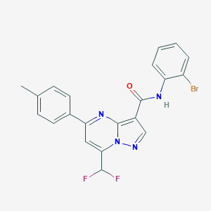 molecular formula C21H15BrF2N4O B453345 N-(2-bromophenyl)-7-(difluoromethyl)-5-(4-methylphenyl)pyrazolo[1,5-a]pyrimidine-3-carboxamide 