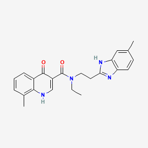N-ethyl-8-methyl-N-[2-(5-methyl-1H-benzimidazol-2-yl)ethyl]-4-oxo-1,4-dihydroquinoline-3-carboxamide