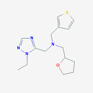 molecular formula C15H22N4OS B4533453 1-(1-ethyl-1H-1,2,4-triazol-5-yl)-N-(tetrahydrofuran-2-ylmethyl)-N-(3-thienylmethyl)methanamine 