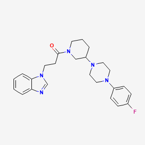 molecular formula C25H30FN5O B4533454 1-(3-{3-[4-(4-fluorophenyl)-1-piperazinyl]-1-piperidinyl}-3-oxopropyl)-1H-benzimidazole 