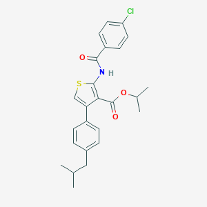 molecular formula C25H26ClNO3S B453347 Isopropyl 2-[(4-chlorobenzoyl)amino]-4-(4-isobutylphenyl)-3-thiophenecarboxylate 