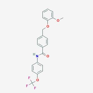 molecular formula C22H18F3NO4 B453348 4-[(2-methoxyphenoxy)methyl]-N-[4-(trifluoromethoxy)phenyl]benzamide 